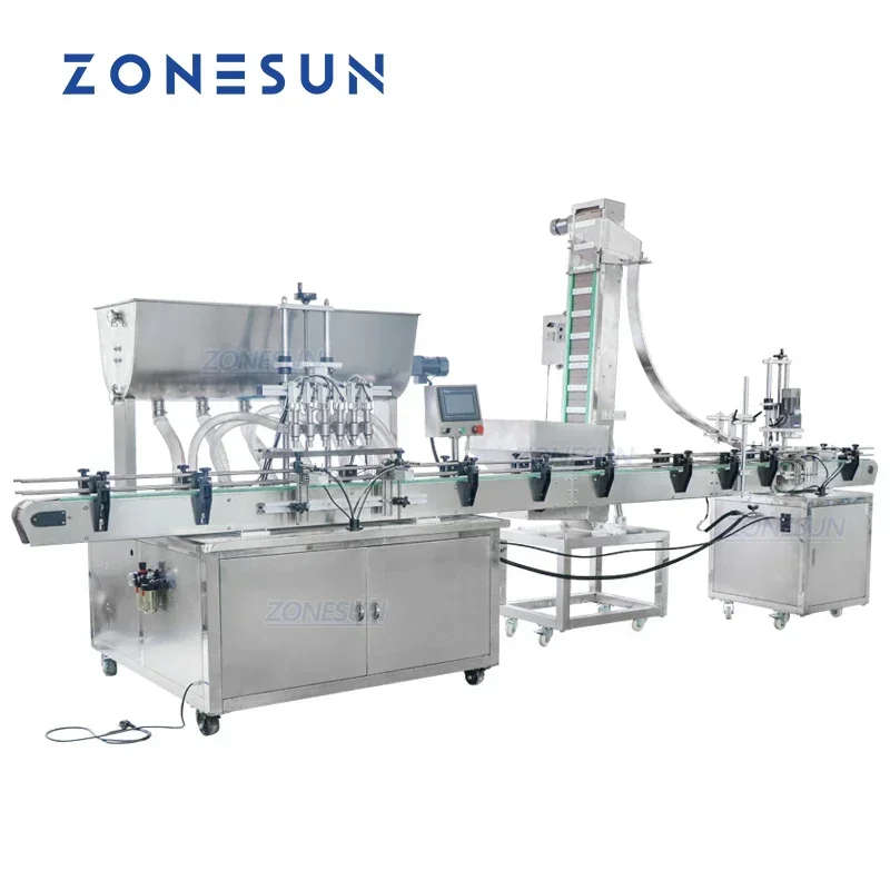 ZONESUN ZS-FAL180A3 Full Automatic Liquid Water Perfume Paste Cream Filling Machine Bottle Capping Machine for Production Line