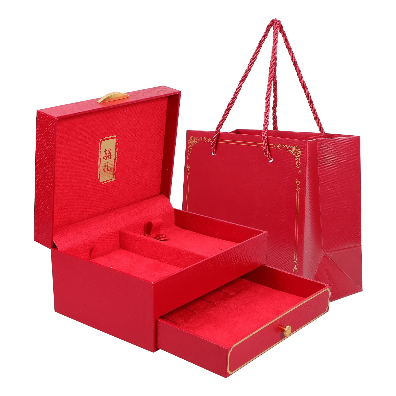 

Wedding Jewelry Box Double Layer Large Capacity Storage Case Lightweight Organizer for Necklace Ring Bracelet Wedding Gift