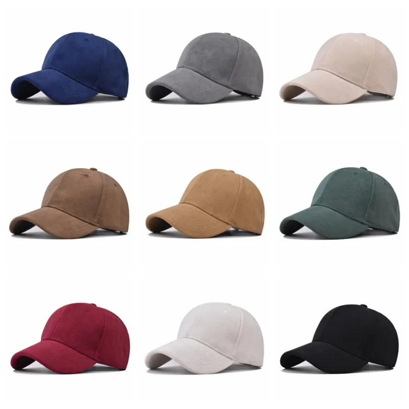 Solid Suede Retro Baseball Caps For Men Women Spring Autumn Street Snapback Hip Hop Hat Adjustable Faux Fur Sunscreen Visor Cap