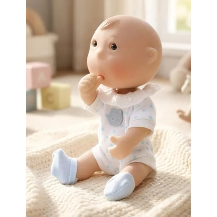 New product tasting price Mini Baby Doll, 7 Inch Full Vinyl Mini Baby Doll with 5 Movable Joints, Thumb-Sucking Pose, Cute Doll