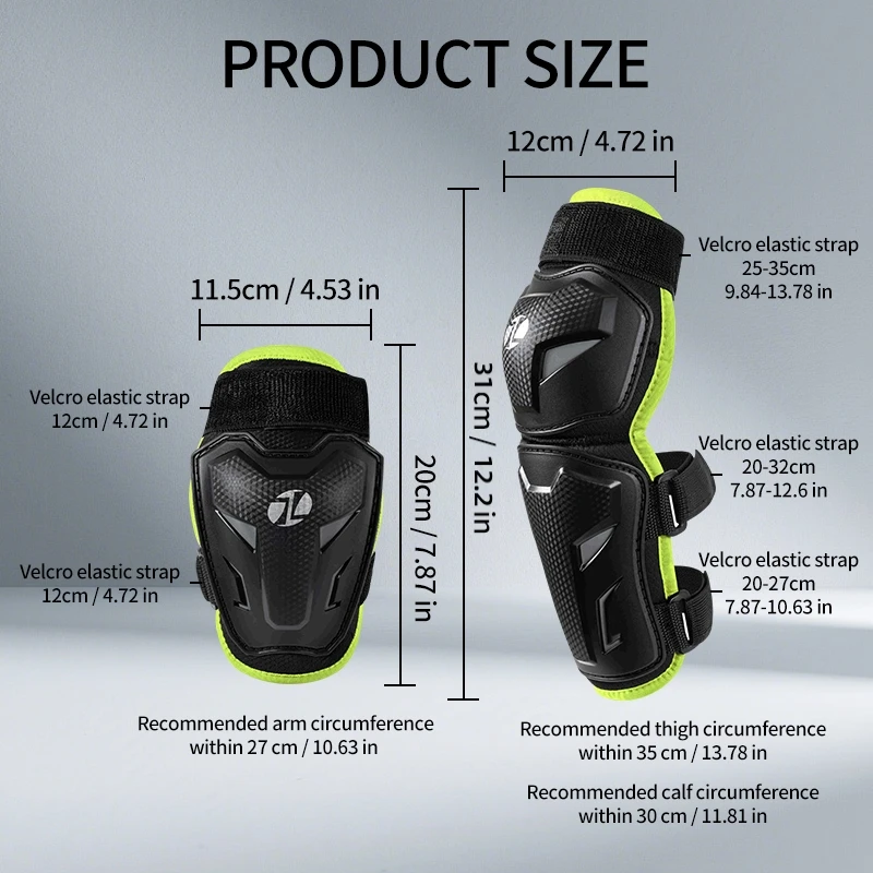 Kids Knee Elbow Pads 4Pcs Set Children Motocross Protective Gear for MTB BMX Enduro Skateboard Scooter Skiing Motorcycle