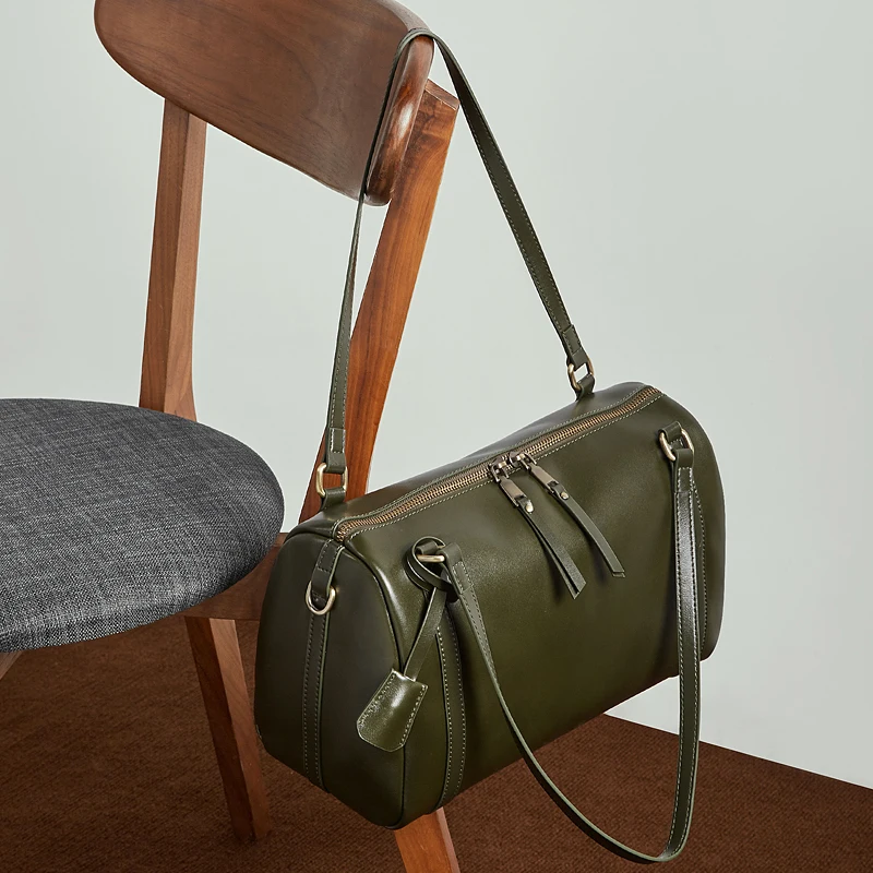 2026 Borsa Boston da donna nuova Borsa a tracolla da donna di lusso in vera pelle Pelle bovina Borse a tracolla femminili versatili di grande capacità