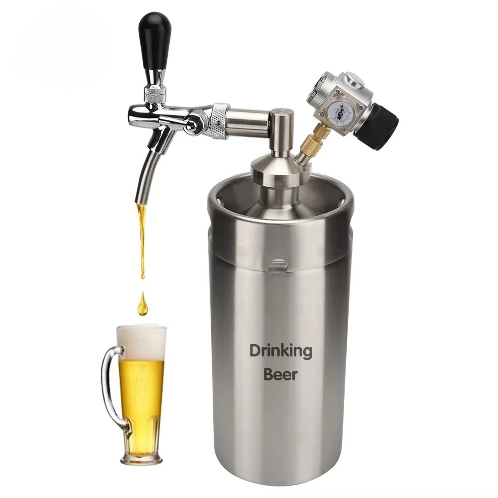 2/3.6/4/5/10 l de aço inoxidável mini barril torneira dispensador para artesanato sistema dispensador cerveja fermentação caseira cerveja growler lança