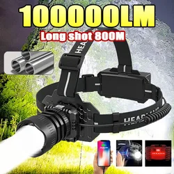 Portable Rechargeable Lamp Fishing Led Headlamp Type-C Charging Flashlight Camping Gear Cap Light Powerful Headlight Lighting