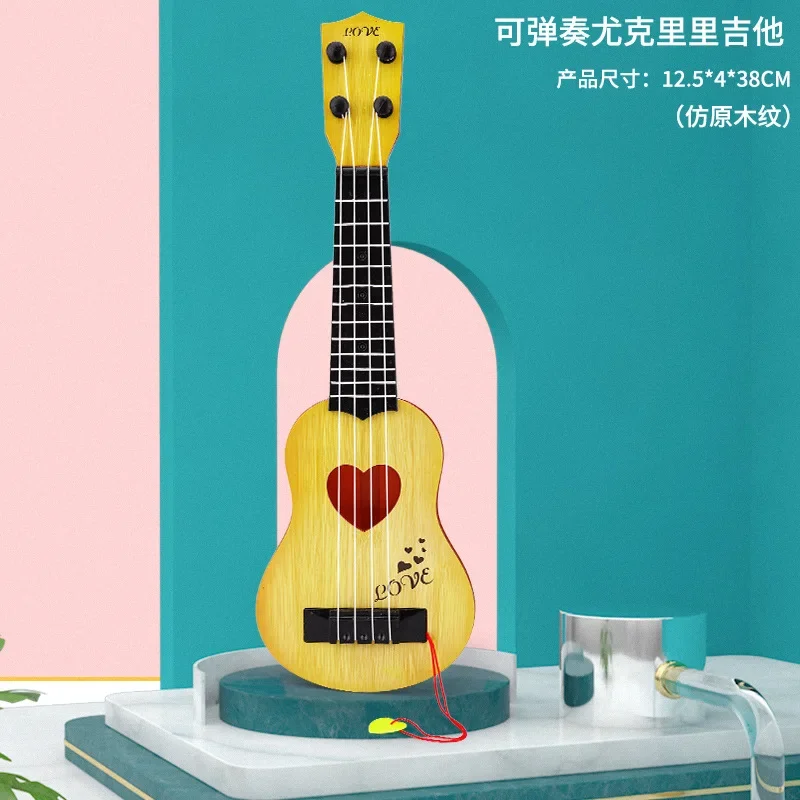 Funny Ukulele Musical Instrument Guitar Montessori Children School Play Game Education Christmas Birthday festival Kid gift Toy