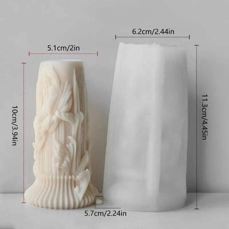 N2UE Silicone Ornament Moulds Cylinder Shaped Easy Demolding Mold for Candle Ornament