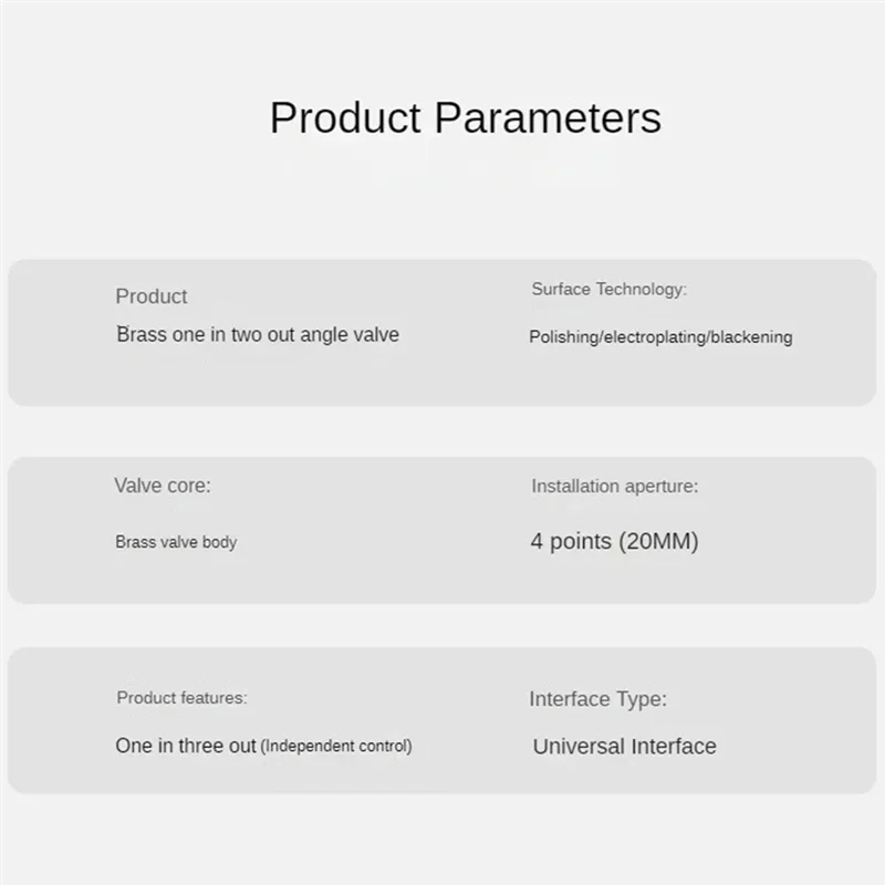 B98A-النحاس واحد في ثلاثة خارج ثلاثة طريقة التحكم غسالة الكروم/رمادي صنبور ثلاثي الاتجاه صمام مثلث G1/3Mini #2