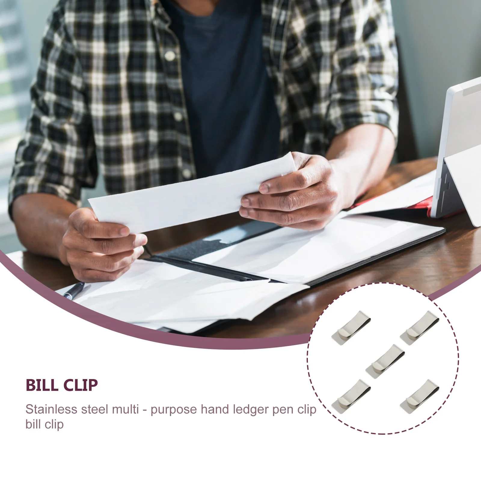 5 шт. ручные скрепки для бумаг из нержавеющей стали