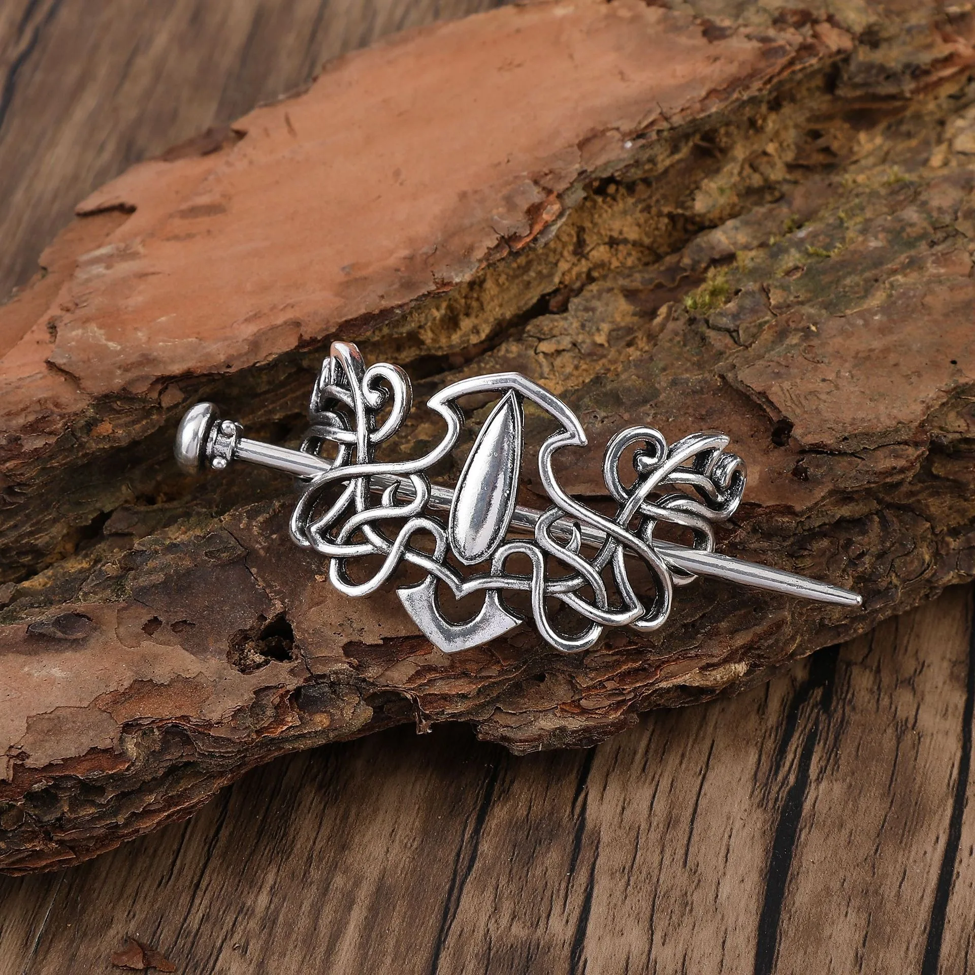 الهيب هوب الشرير نمط الرجعية جوفاء المرأة سبيكة دبابيس الشعر فايكنغ الشمال النرويجية نمط خوذة موضة خلع الملابس اكسسوارات #6