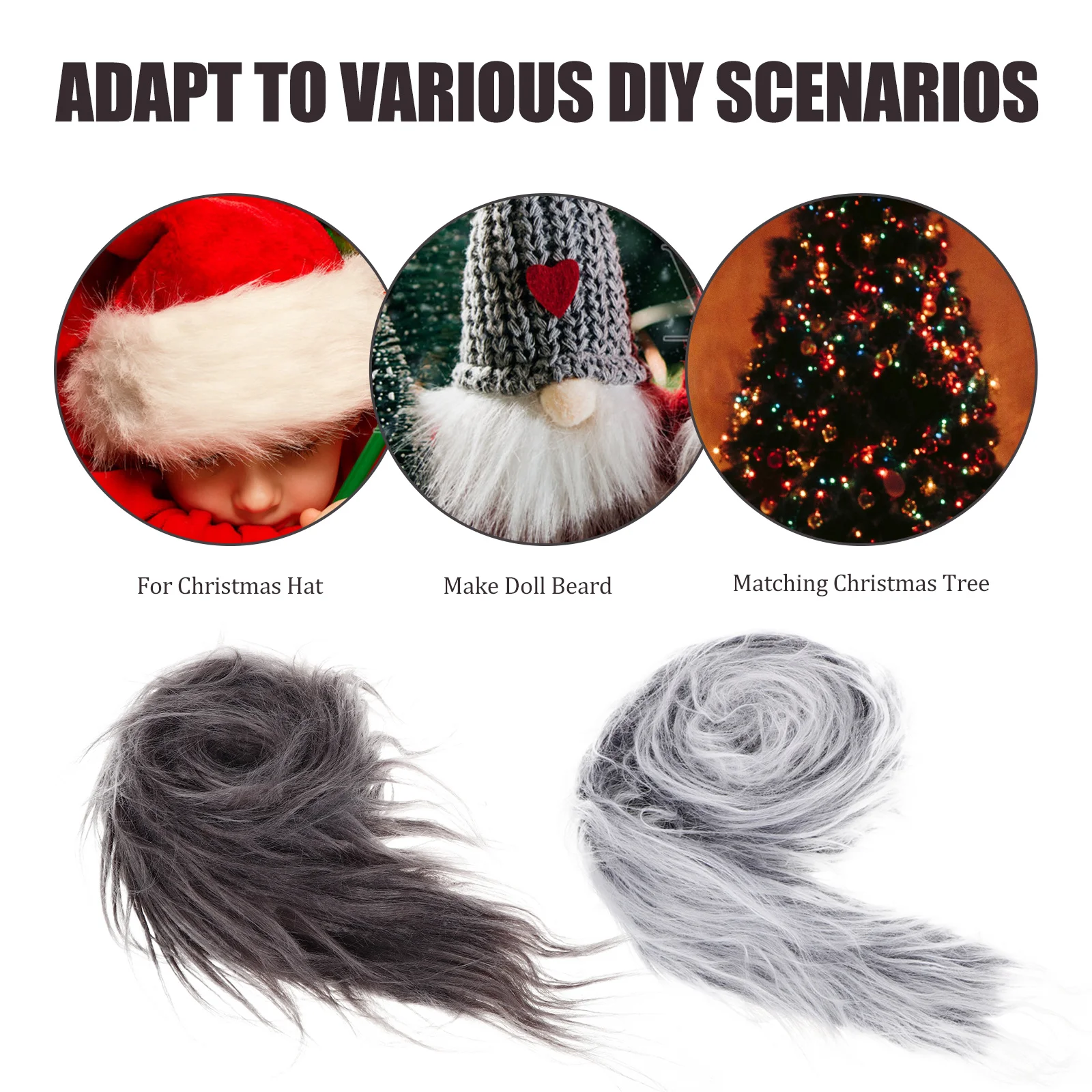 

2Pcs Fox Mask Accessories Faux Shaggy Fabric Precut Strips Christmas Decor Wreath Tree Decoration DIY Craft Ribbon