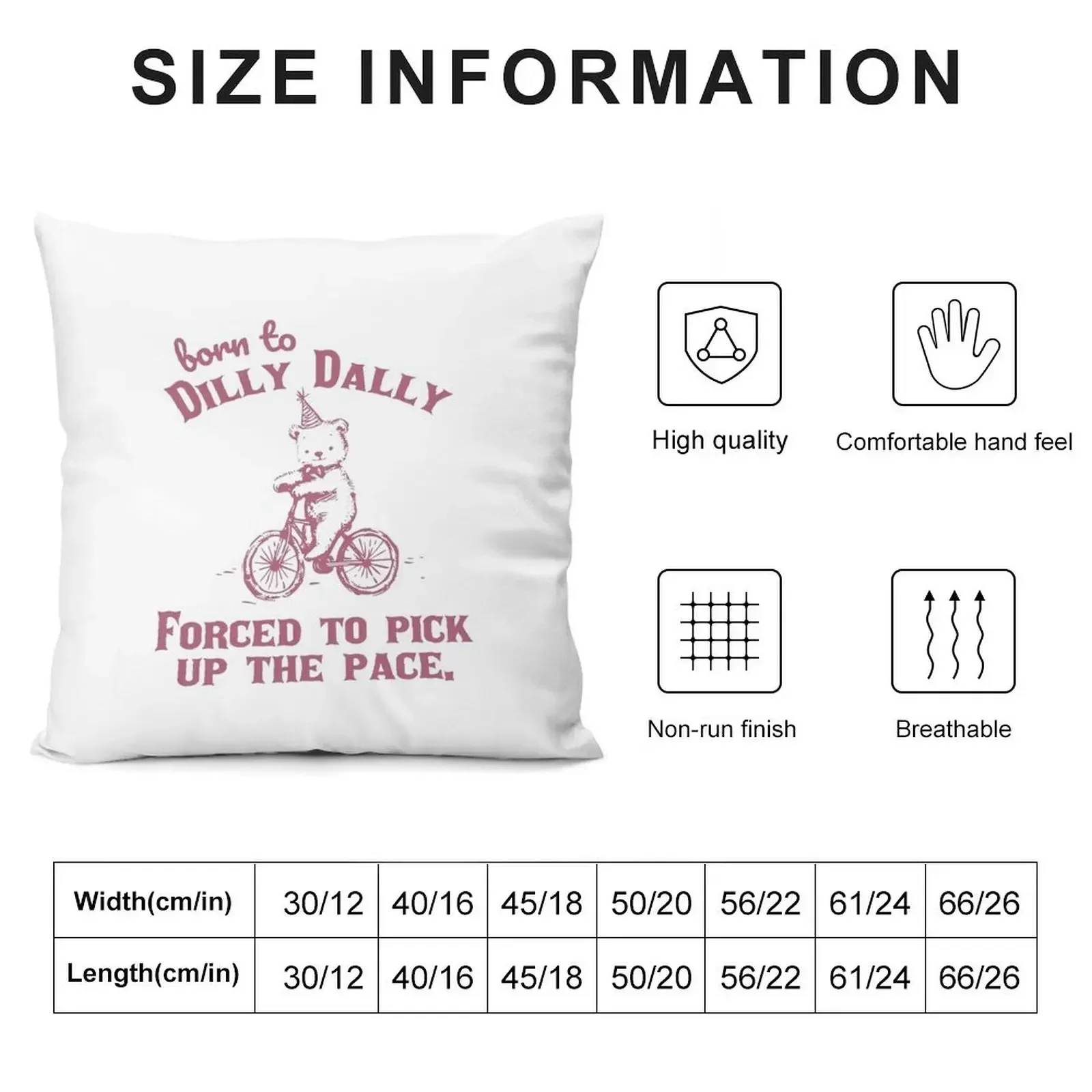 Born To Dilly Dally Forced To Pick Up The Pace Bear Throw Pillow pillow cover christmas Pillowcases Sofa Cushions Cover pillow