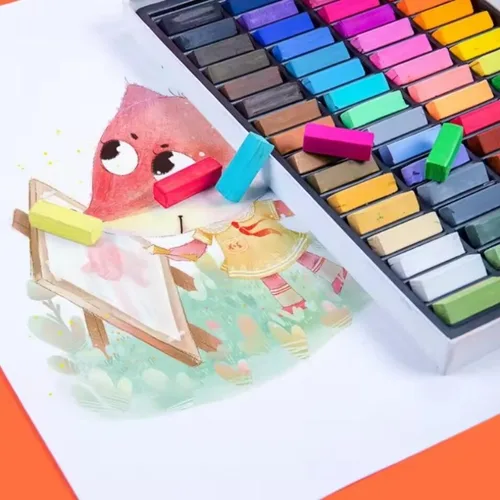 Imagen 2 del producto Juego de tiza de 12/24/32/48/64 colores, crayones de colores para principiantes, una variedad de pintura en barra Pastel, pintura artística para estudiantes, papelería