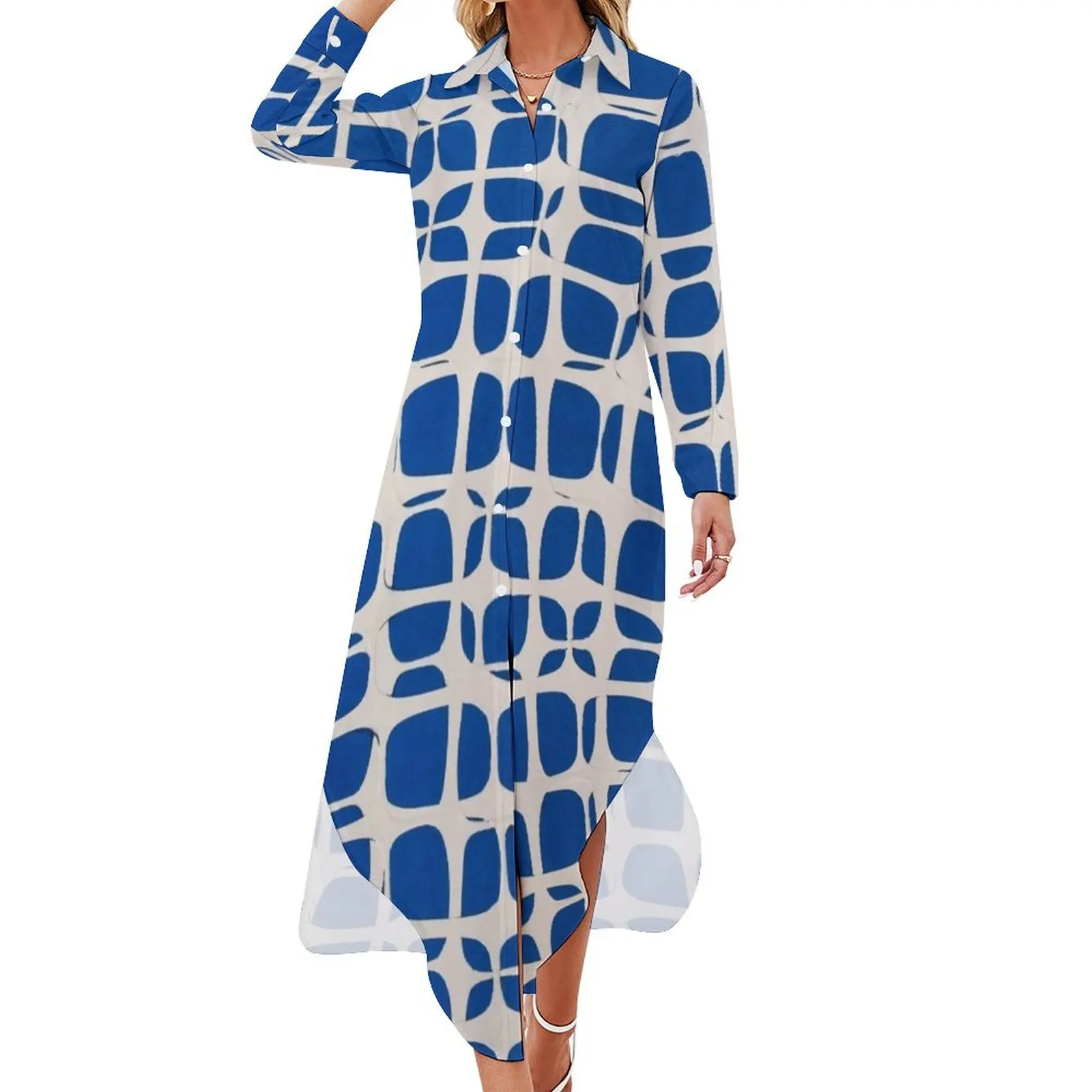 

Lapis Long Sleeved Shirt Dress dress for women summer Summer women's clothing