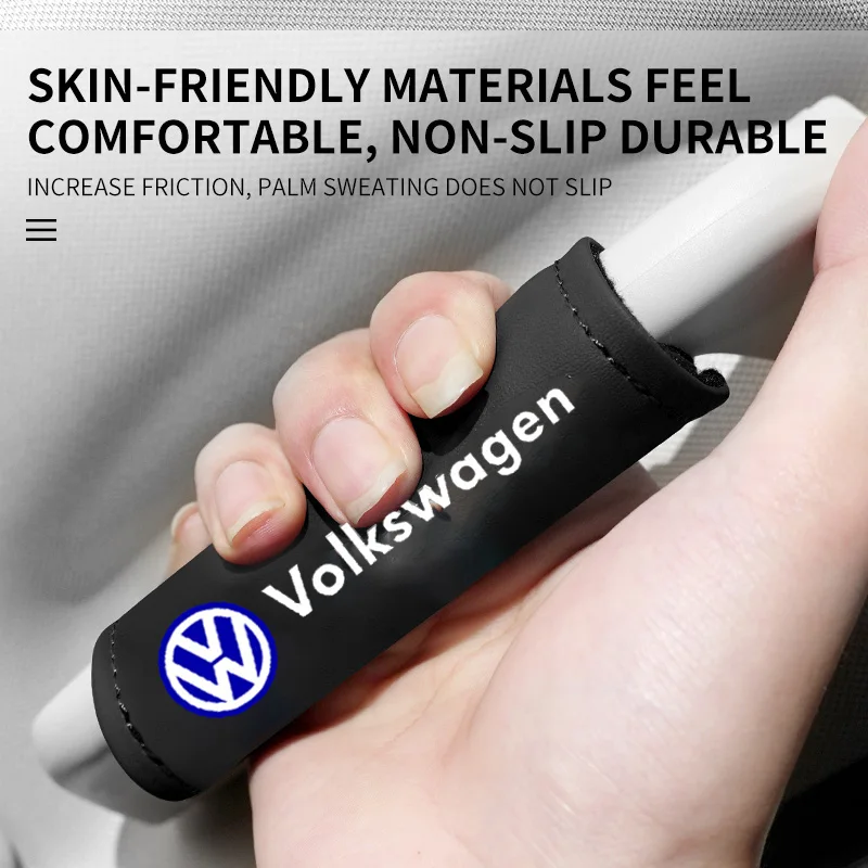 PU Leather Car Roof Handle Protection Pull Gloves Accessories For Volkswagen VW GTI Rline R Polo Golf MK8 Passat Magotan Tiguan