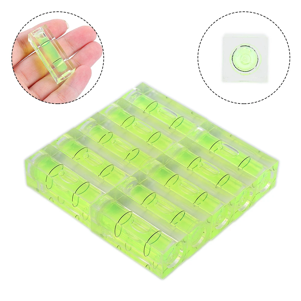 5pc/10pc Magnetic Spirit-Level Bubble Horizontal Bead Level Bubble For TV Rack Photo Frame Goods Shelf Measuring Level Tool 15mm