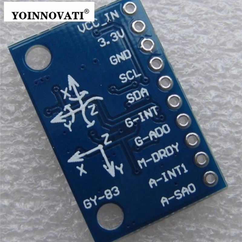 GY-83 9-Axis IMU Module，MPU-3050+LSM303DLH Sensor Fusion，AHRS Outputs Roll/Pitch/Yaw,I2C Interface,for Navigation,Gimbal,VR