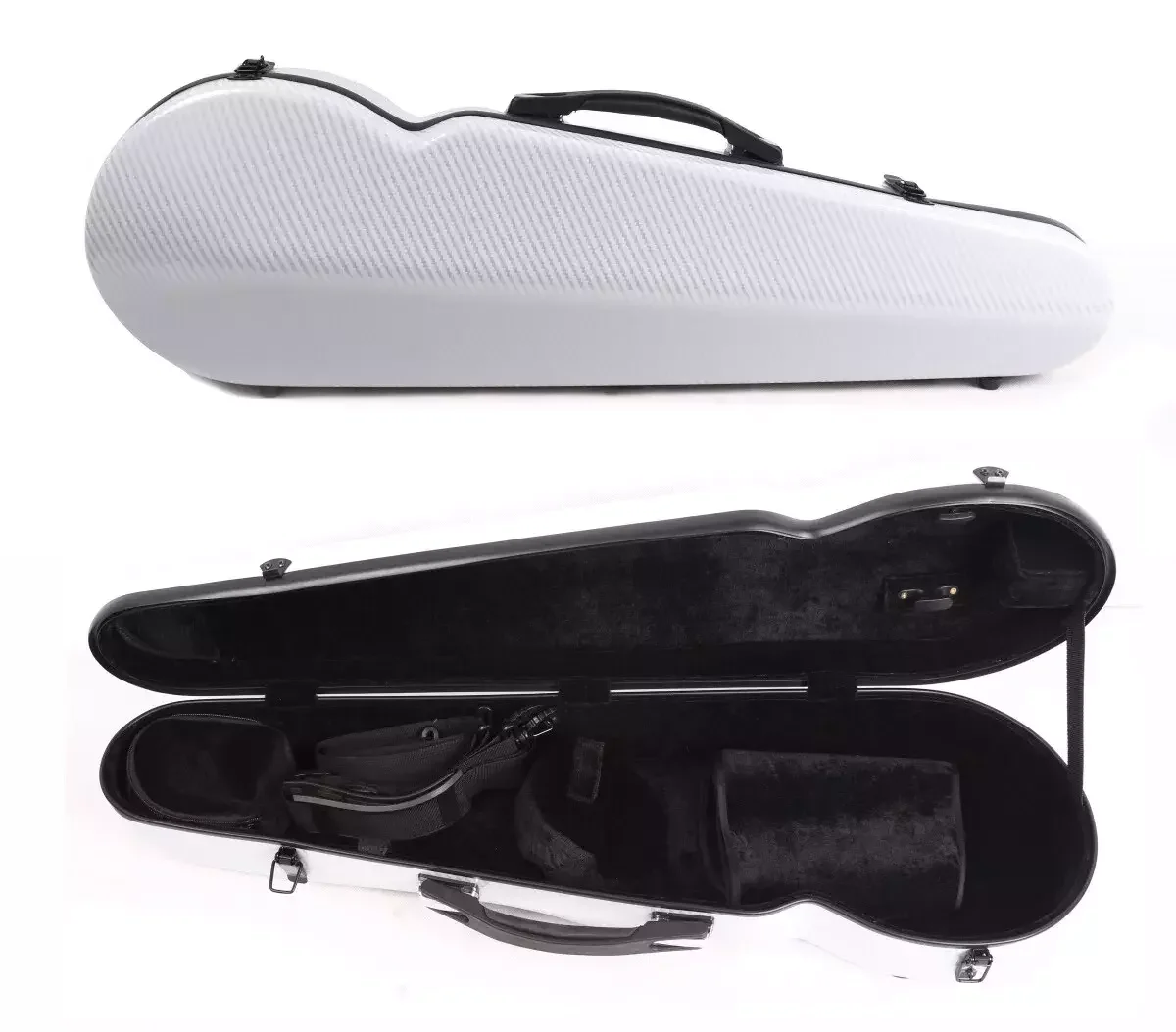 New Violin Case 4/4 Size Carbon Fiber Hard Shell Violin Box Straps Shoulder Druable Lightweight #US