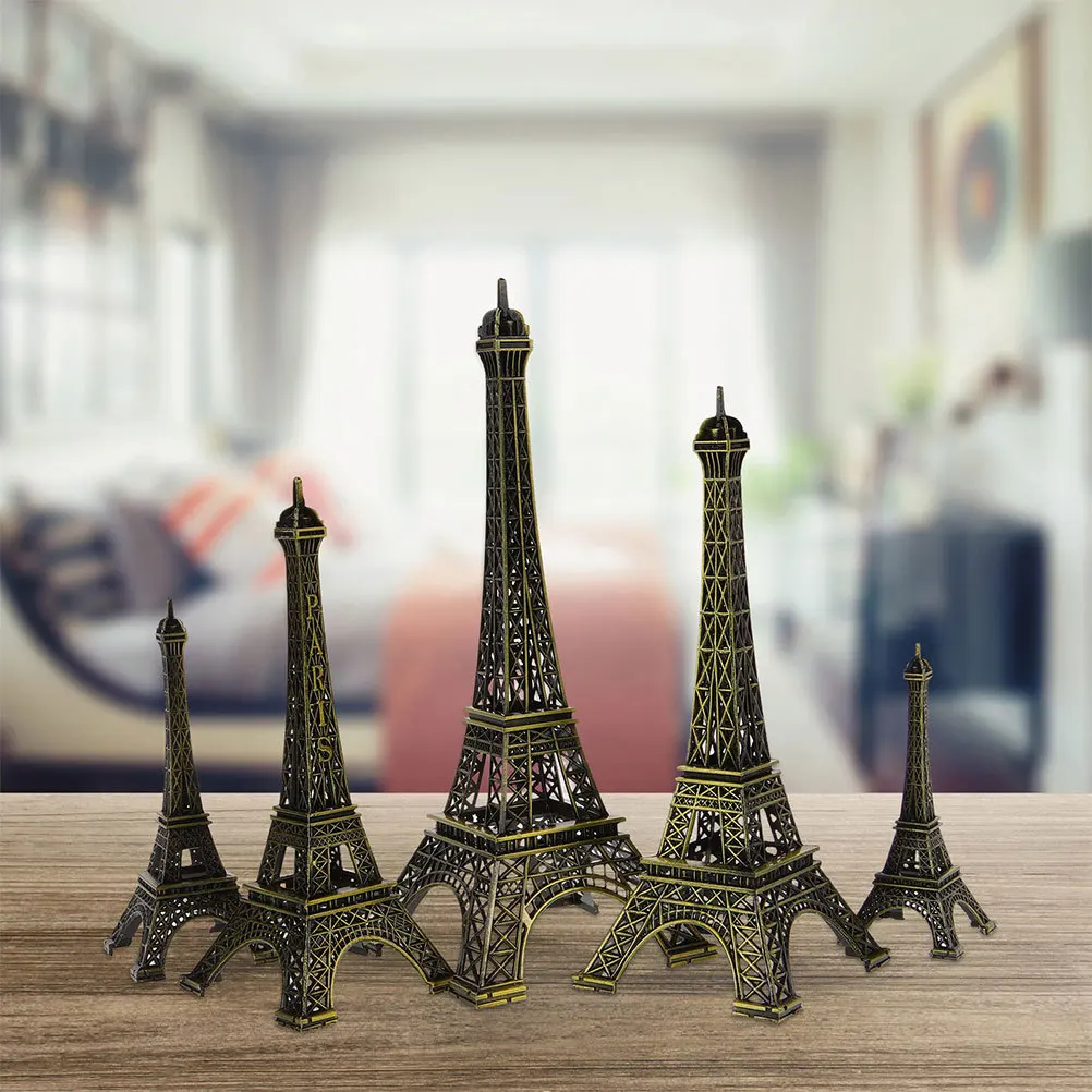 

9Pcs Eiffel Tower Iron Statue Decoration Cake Toppers Table Centerpieces Party Decor Mini Eiffel Tower Decor