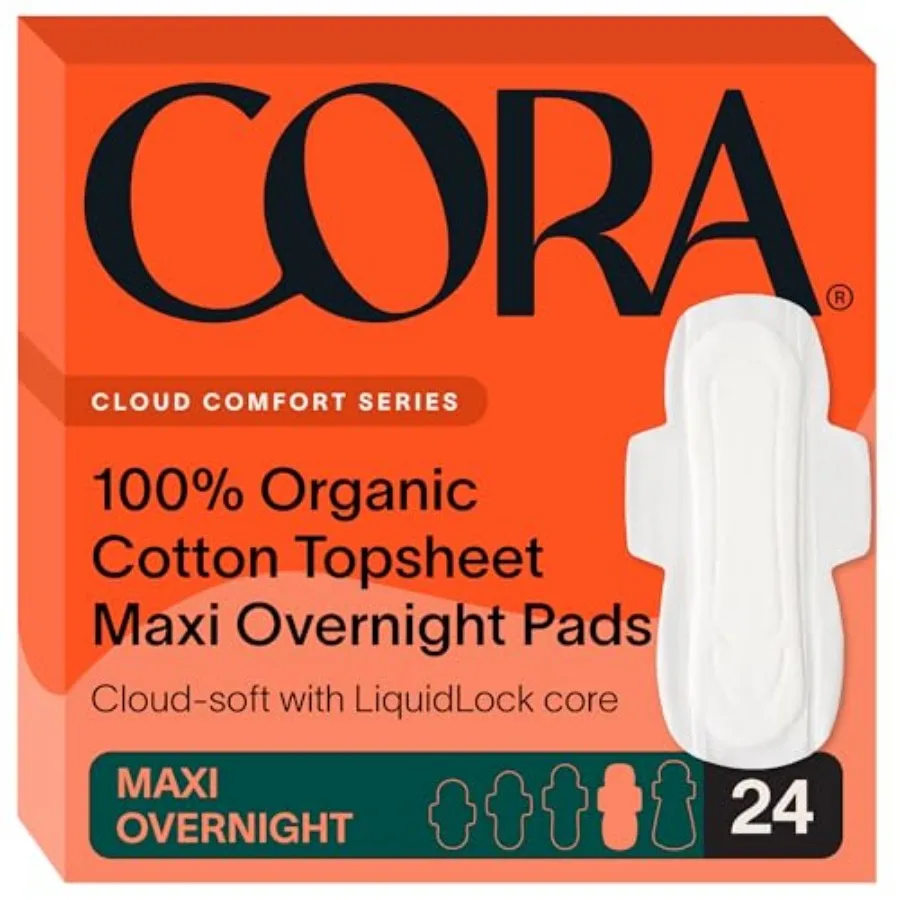 

00% Organic Cotton Topseet Pa Maxi Overnig Pa 24 Count