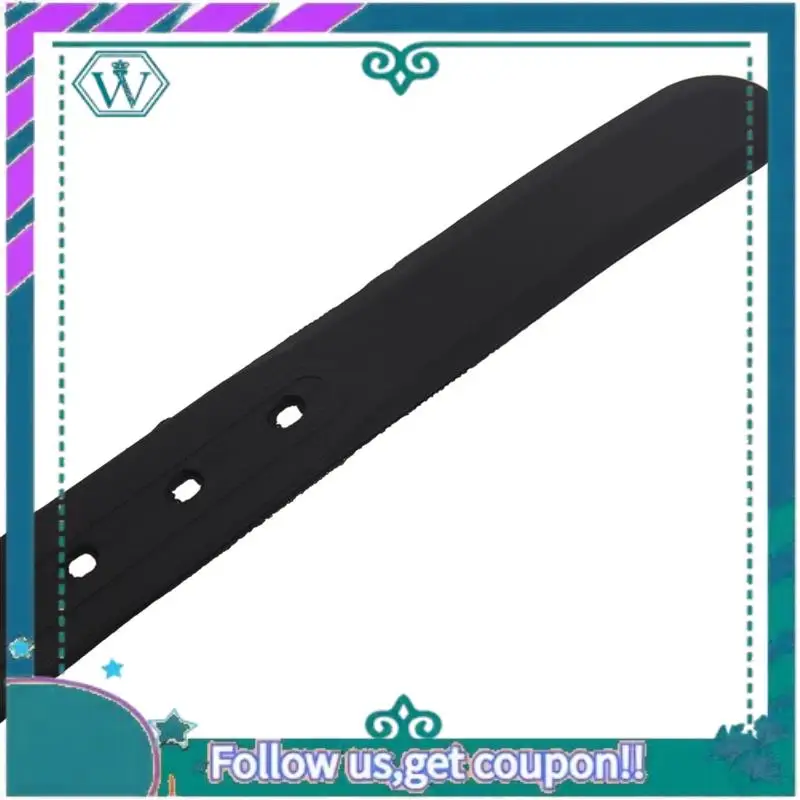 เข็มขัดซิลิโคน A09P 4X สำหรับผู้ชายและผู้หญิง หัวเข็มขัดพลาสติกยาง แบบหนังเรียบ ปรับได้ - สีดำ