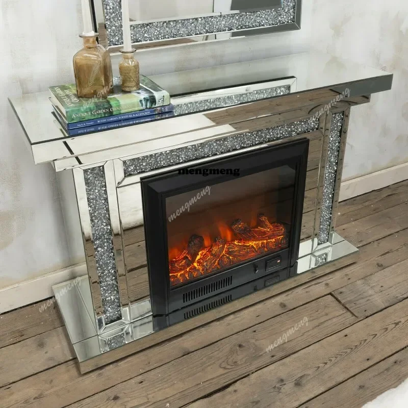 European and American mirror simulation 3D atomized fireplace, glass living room decoration furniture, electric heating stove,