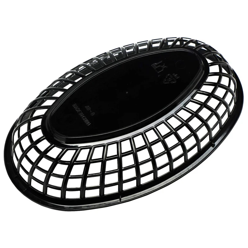 

AB42-24Pcs Plastic Basket Serving Tray French Fries Basket Oval Fast Food Tray Fries Food Service Tray Black