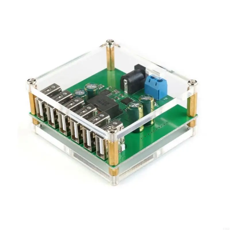 C90F DCBUCK แรงดันไฟฟ้าตัวแปลงโมดูล 6USB เอาท์พุทสำหรับโครงการอิเล็กทรอนิกส์
