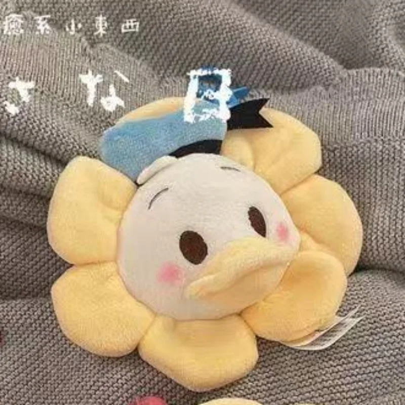 디즈니 귀여운 꽃 도널드 덕 부드러운 인형 키체인 백팩 장식 차량용 장식 소녀 크리스마스 선물