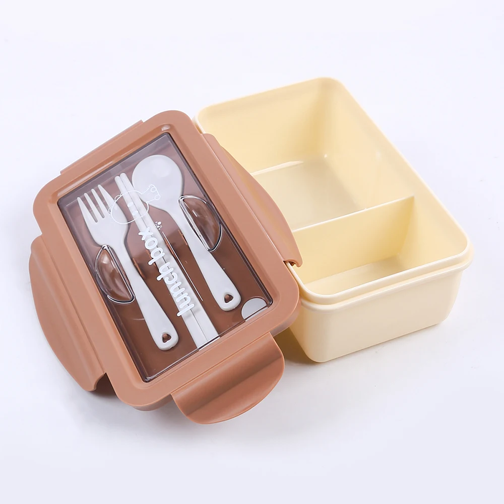 Lunch Box Microwave Safe Portable Compartments  Food Container with Utensils Leakproof  Anti-slip