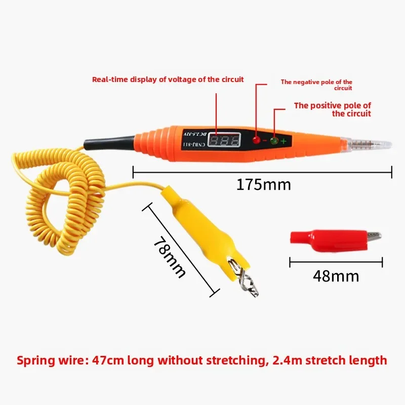 

Automobile Circuit Maintenance Digital Display Tester Line Induction Tester Car Electric Test Pen Test Light 12v24v NEW