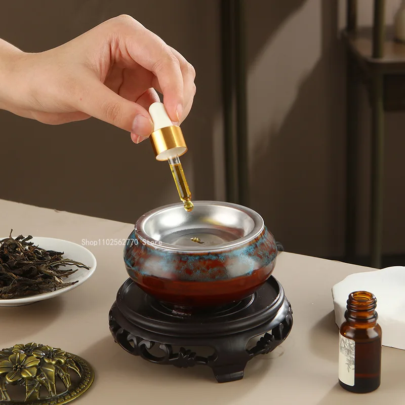Ceramic Electric Incense Burner/Timed Temperature Adjustment Home Essential Oil Incense Powder Fragrance Religious Supplies