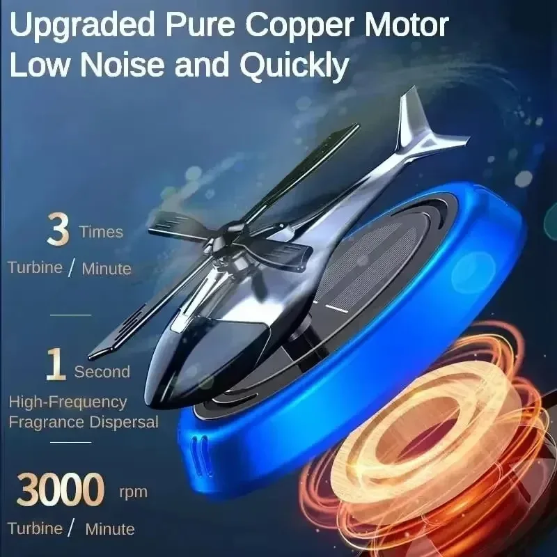 Solar Car Fragrance Helicopter Car Air Freshener Ornaments Decor Interior Decoration Solar Rotating Aroma Diffuser for Office image 3