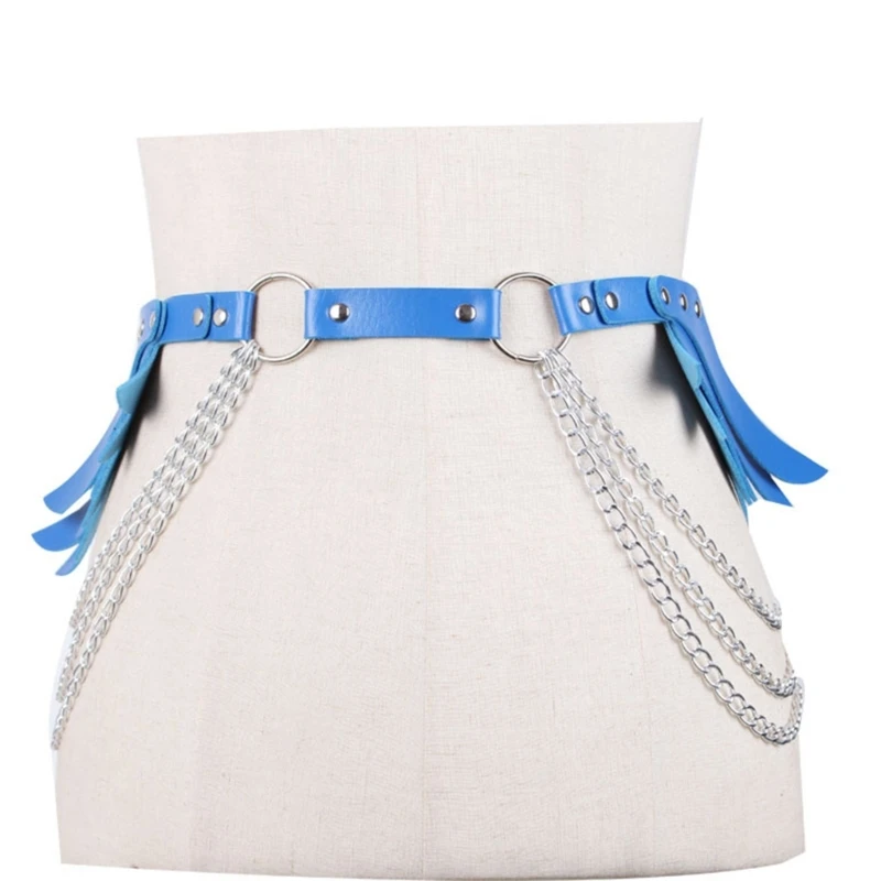 Unisex Teens Women Rivet Belt Jeans Adjustable Belt for Dress Skirt Coat Decors Dropship