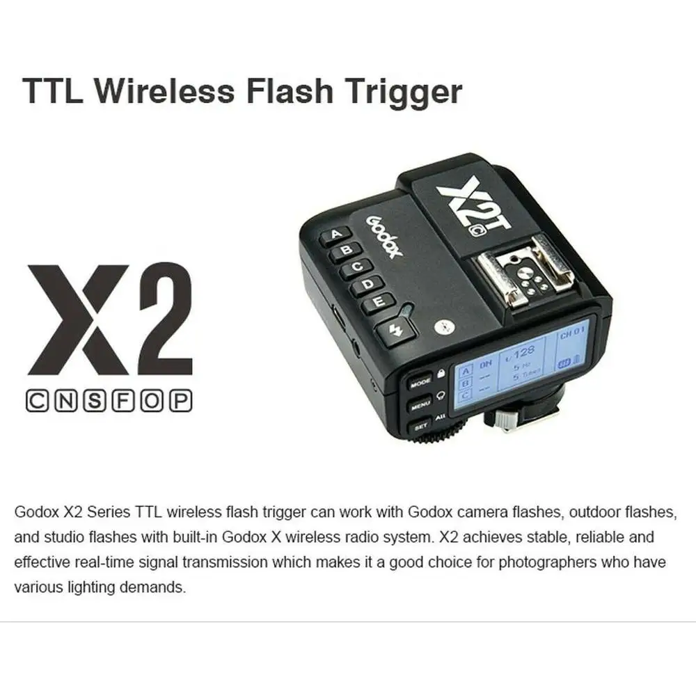 Godox X2TTTL Wireless Flash Trigger for Canon sony nikon Fujifilm, Bluetooth Connection Supports iOS/Android App Contoller.