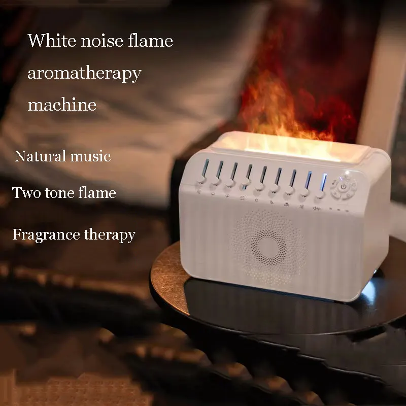 

Flame Atmosphere White Noise Humidifier Aromatherapy Machine Flame Humidifier Home Bluetooth Aromatherapy Machine