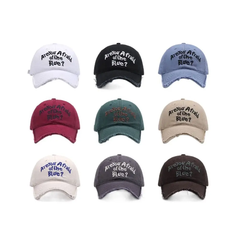 Embroidery Outdoor Are You Afraid of the Blue Sunshade Letter Baseball Cap Snapback Hat Sun Cap Visors Cap