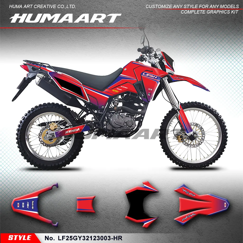 

HUMAART Stickers Complete Adhesive Decals for LIFAN LF250GY-3 2021 2022 2023 KPX 250 KPX250 LGC-Fi, Shield, LF25GY32123003-HR