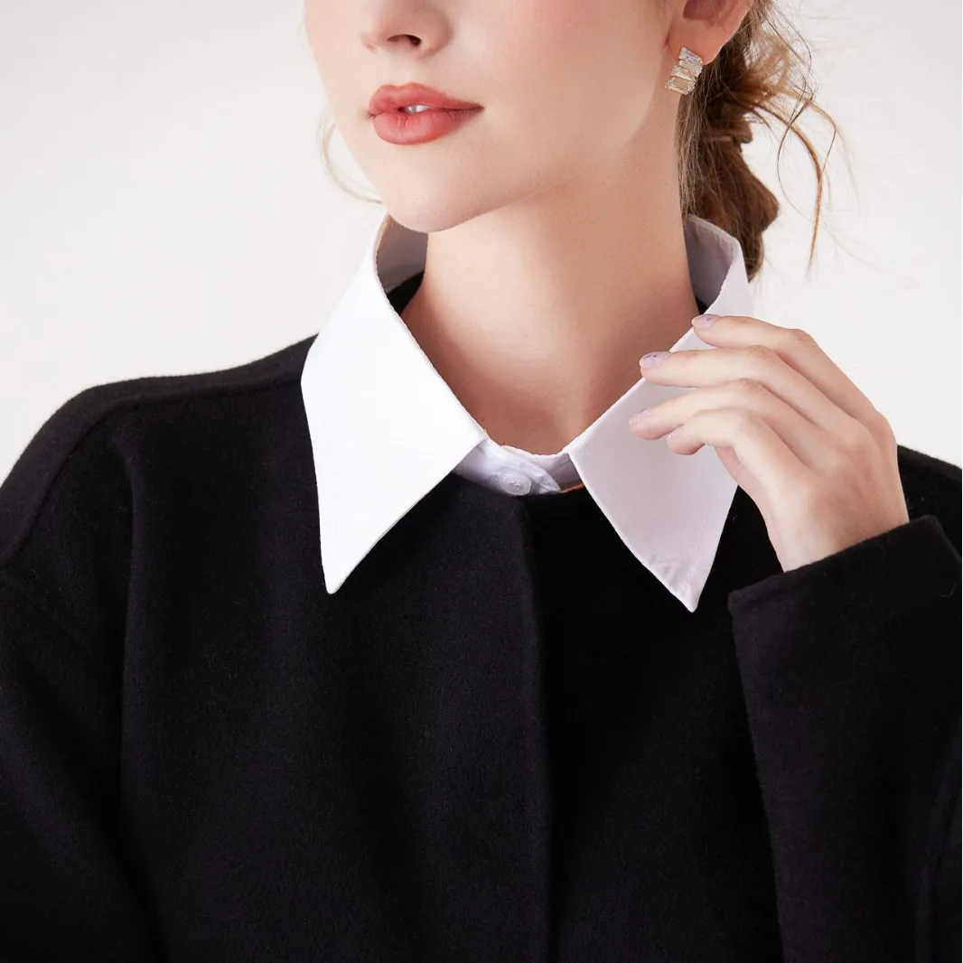 

Европейский и американский чрезвычайно простой стиль для мужчин и женщин с такой же небольшим воротником-стойкой, острым вырезом, круглым вырезом, искусственным коллом.