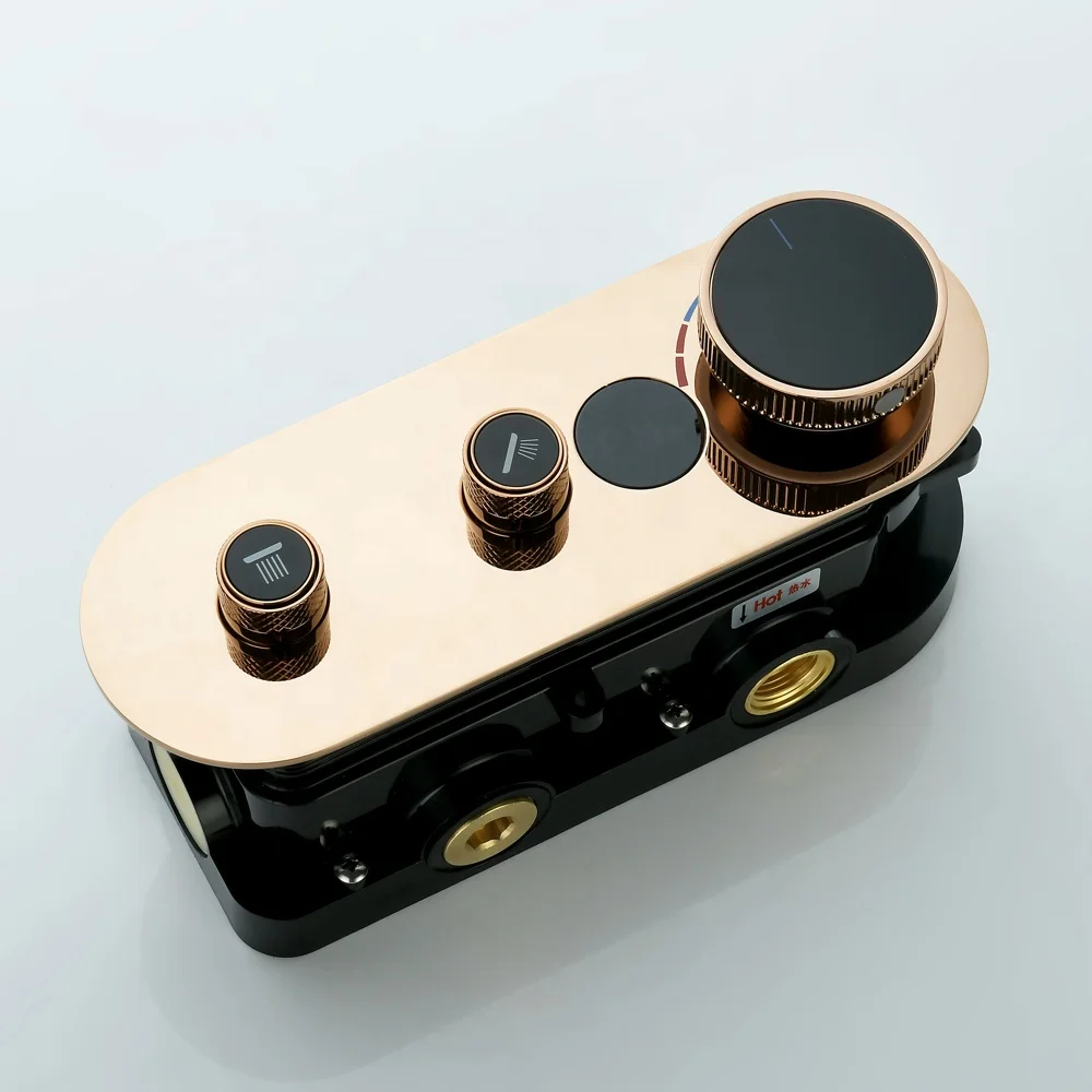 

2023 Thermostatic Panel Large Flow Hot Cold Brass Functions Stainless Steel Thermostatic Water Valve Core Polished For Bathroom