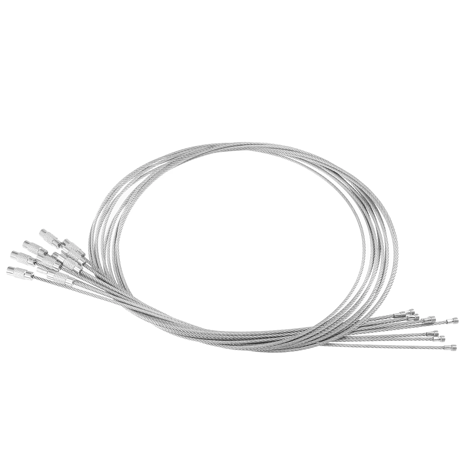 

10pcs Wire Rope Lock Key Rings Stainless Steel Cable Loops Durable Lightweight Luggage Tags Loops Keychain Climbing Hiking