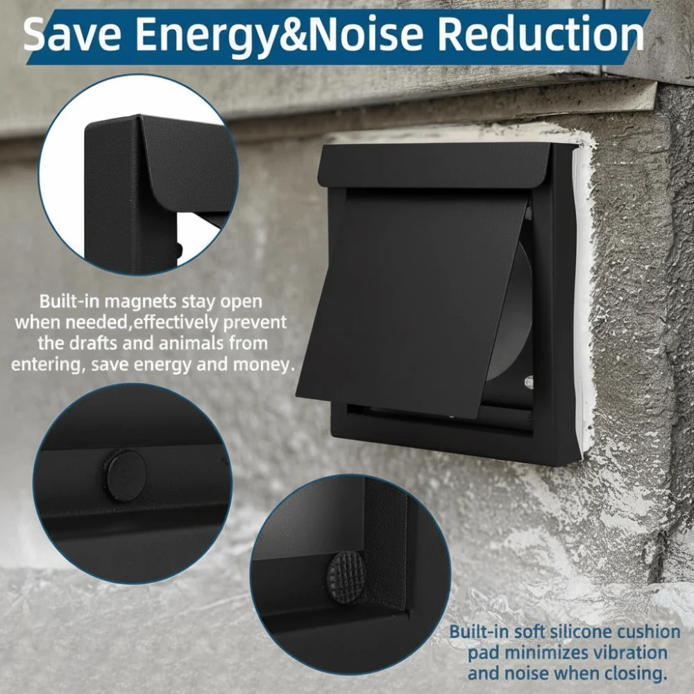 

Damper Design Dryer Ventilation Cover Metal Material Designed Airflow Ventilation Appliance 4 Inch Size Airflow Enhancement