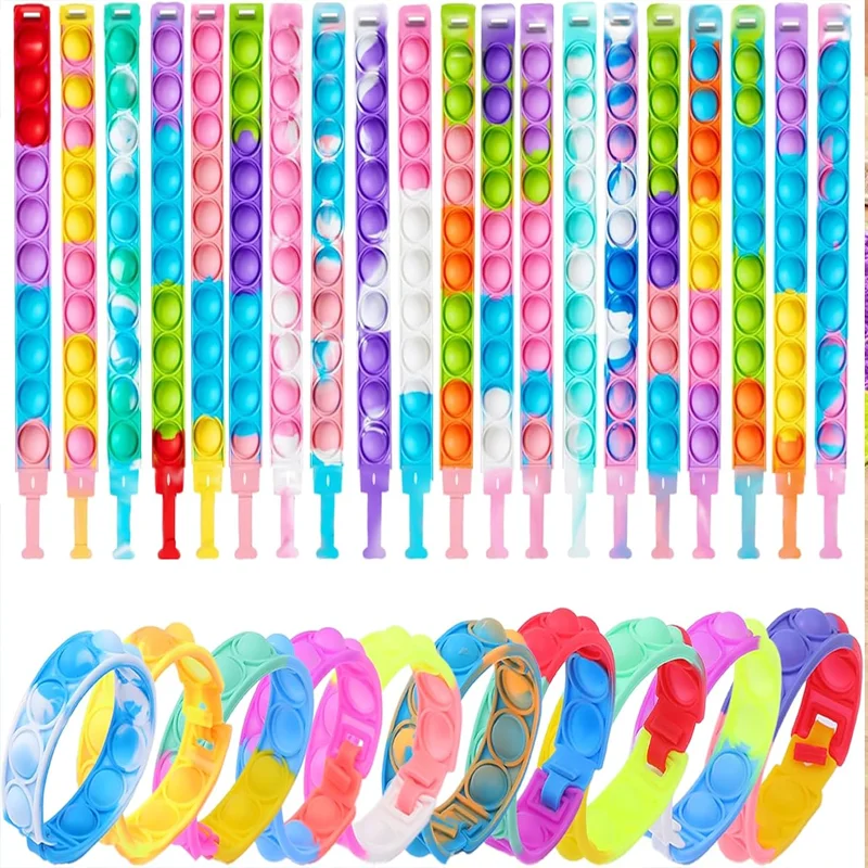Pop Bracelets Fidget Toys Bulk Its  Party Favors for  Pop Fidget Bracelet It Fidget Toy Fidgets for Classroom Prizes End of Year
