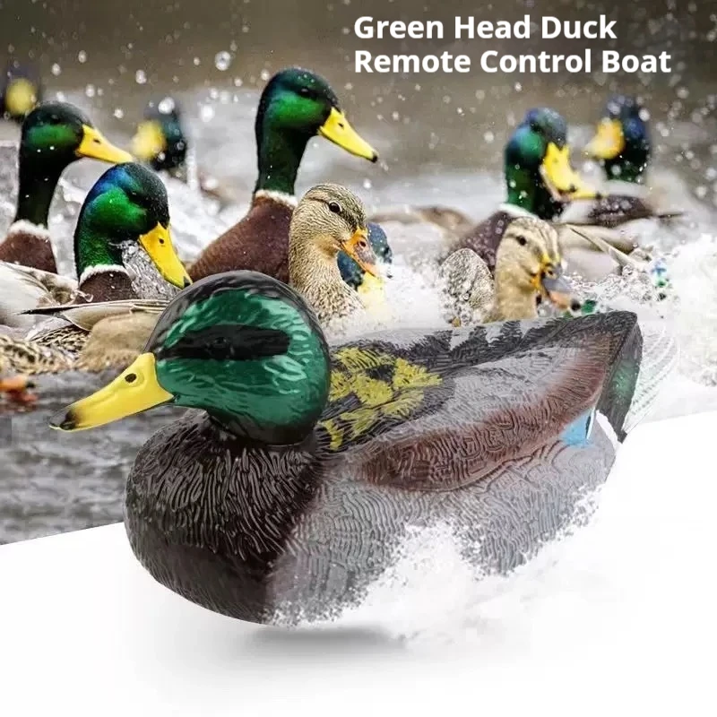 Remote Control Boat Duck Simulation 2.4g Green Headed Duck Boat Creative Electric Water Animal Remote Control Speedboat Toy Boat