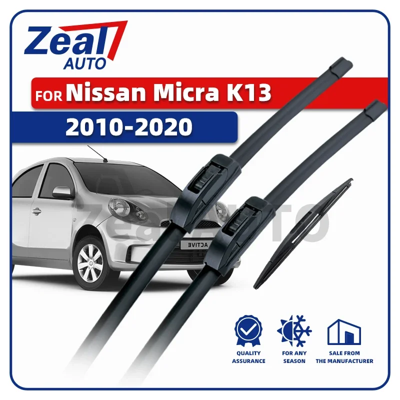 

LHD Front Rear Wiper Blades For Nissan Micra March K13 2010-2020 3pc Windshield 21"14"12" Accessories 2011 2014 2015 2016 2017