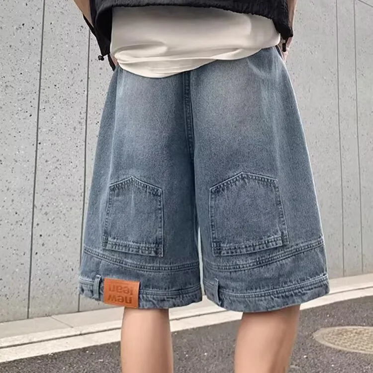 Denim Shorts 2026 New Men's Summer Trendy Brand Loose Washed Retro Ruffian Handsome Half Pants Casual Short Homme Bermuda Shorts
