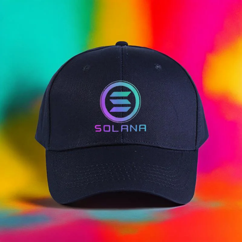 Solana Logo Trucker Cap 100% Polyester Woven Fabric Adjustable Dad Hat for Outdoor Sports Travel & Running  Hand Washable