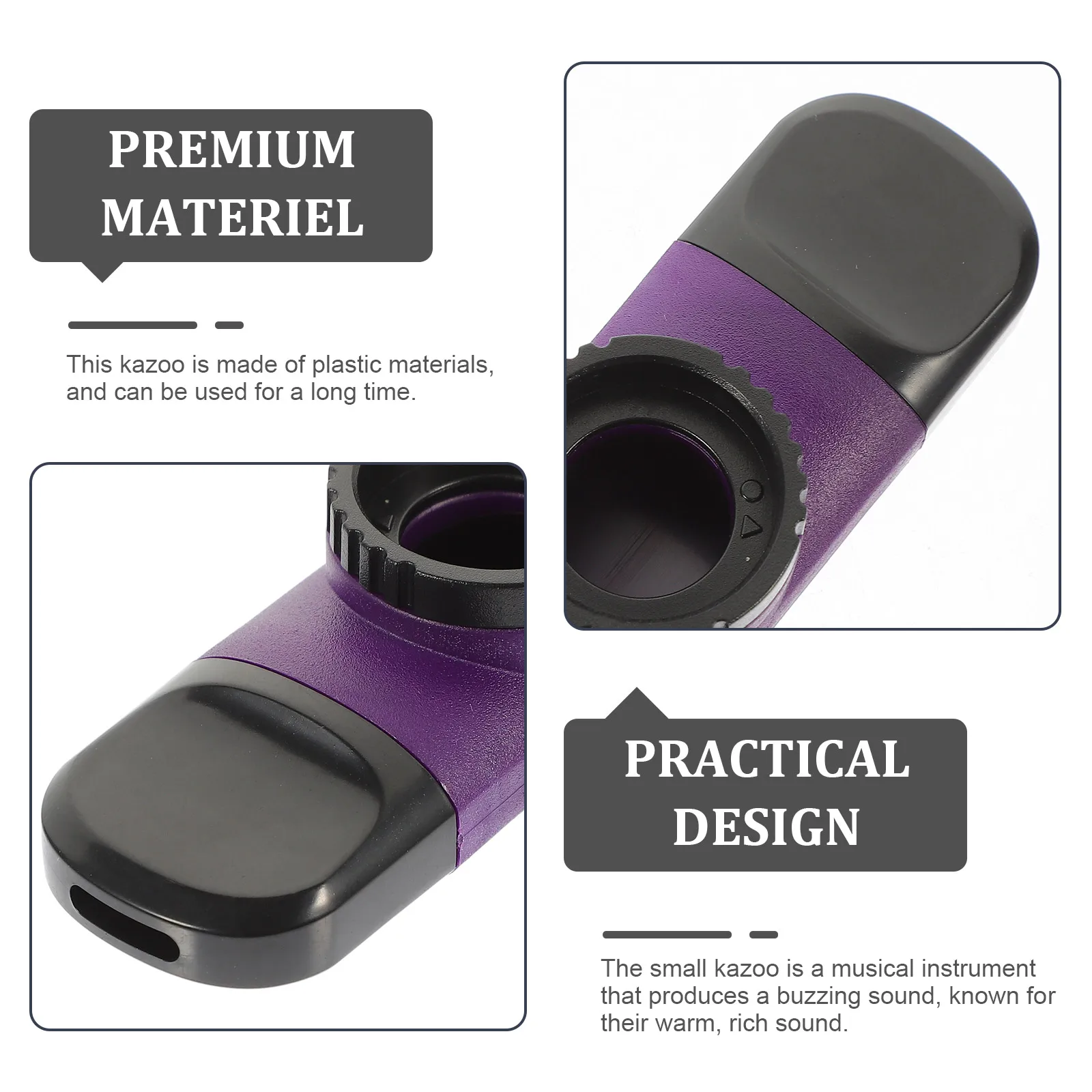 

Plastic ABS Kazoo 8 Reeds Lanyard Small Musical Instrument Kids Adults Guitar Companion Lightweight Durable Toy Gift