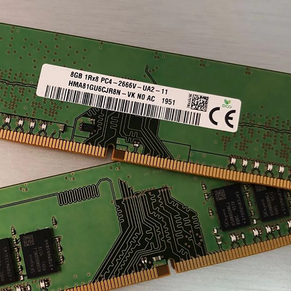 2PCS HMA81GU6CJR8N-VK 8G 1RX8 PC4-2666V For SKhynix Desktop RAM