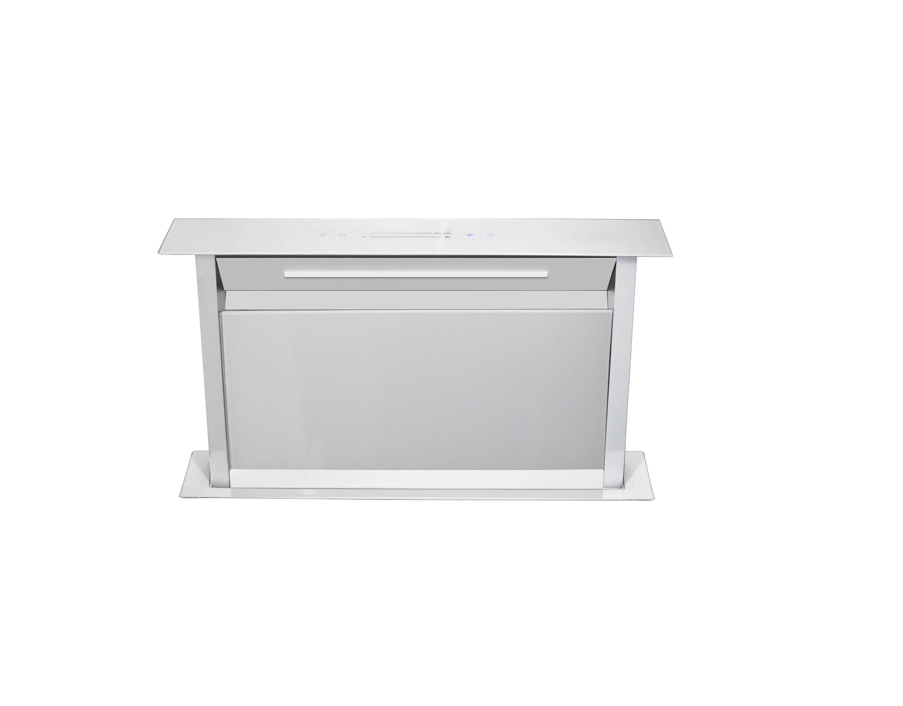 

Pure white downdraft hood