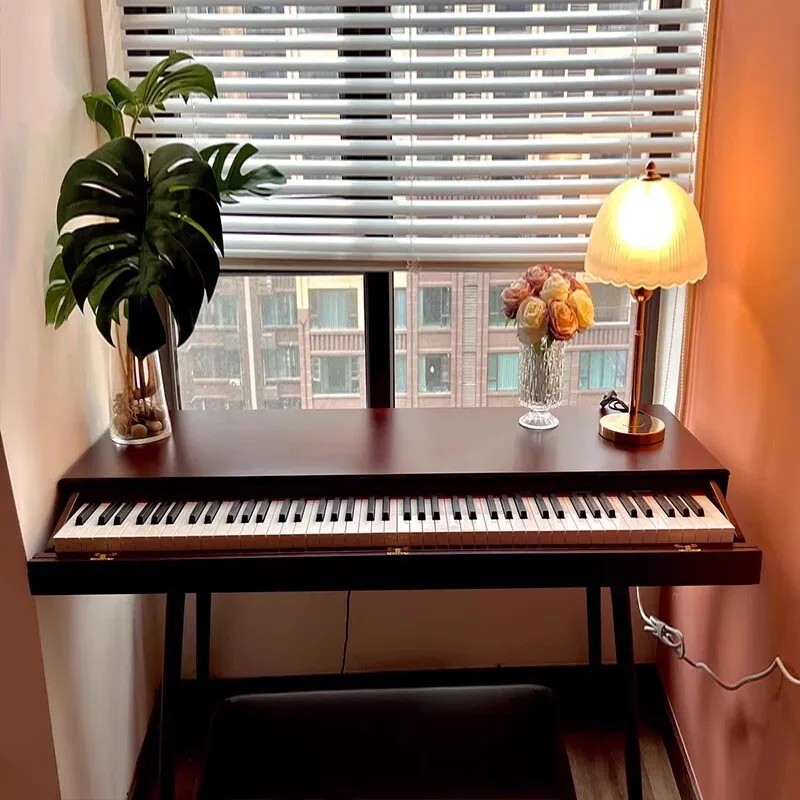 Solid Wood Electric Piano Desk MIDI Keyboard Stand Roland Storage Table Home Music Production Workstation